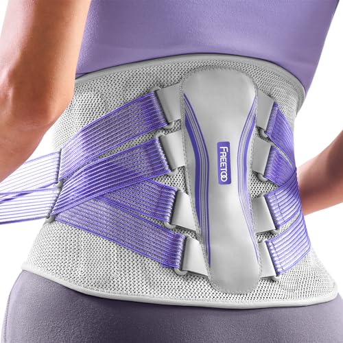 FREETOO Back Brace for Lower Back Pain Women with Bionic Support System, Adjustable Knitted Lumbar Support Belt, Breathable Mesh Design with Lumbar Pad,for Herniated Disc,Sciatica,Scoliosis XS (Your Waist:25.5''～29.5'') - size: X-Small