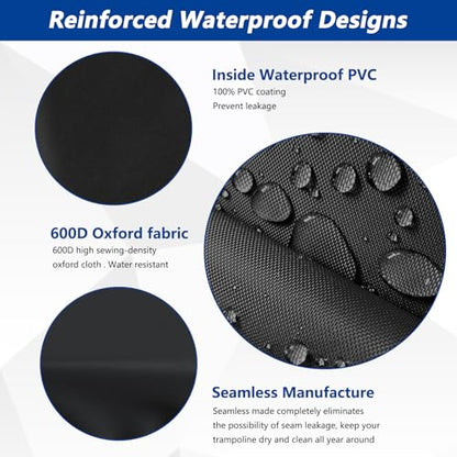 Mini Trampoline Cover 48 Inch Waterproof Fitness Trampoline Cover for Adults - Not Spring Covers (Black)