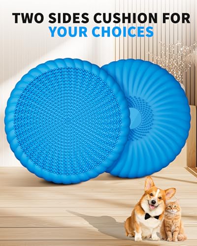 Wobble Cushion with Inflation Pump - Wobble Disk Balance Disc Wiggle Seat for Sensory Kids, Balance Pads
