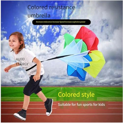 Resistance Parachute for Track and Field Running, Deceleration Speed Chute for Sprint Explosive Power Training, Kids Fitness & Football Training Equipment