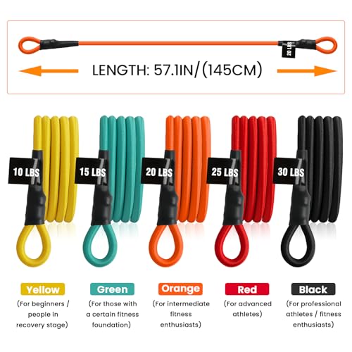 Baseball Arm Bands Training Kit, 5-Level Baseball Resistance Bands Set with Baseball Bat, Handles, Door Anchor, Ankle Strap and 4 Hooks for Arm Strength Training