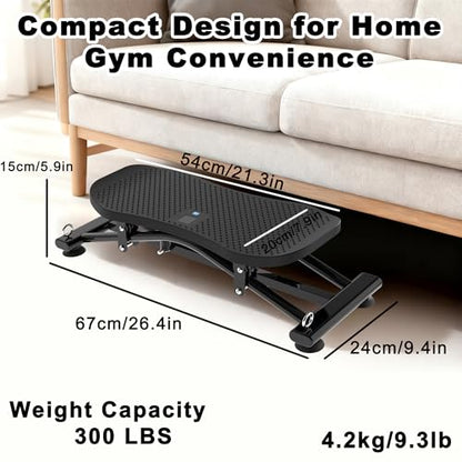 Sliding Ski Simulator with Resistance Bands, Indoor Skiing Fitness Equipment for Home Gym with Non-Slip Base, Full-Body Cardio Training Machine for Core, Leg & Arm Workout