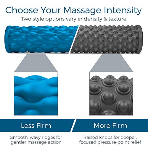 Teeter Massage Foam Roller Bundle - Textured for Deep Tissue Muscle Relief to Boost Recovery, Flexibility, Mobility - Back Pain Relief, Sports Massage, Myofascial Release