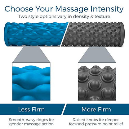 Teeter Massage Foam Roller Bundle - Textured for Deep Tissue Muscle Relief to Boost Recovery, Flexibility, Mobility - Back Pain Relief, Sports Massage, Myofascial Release