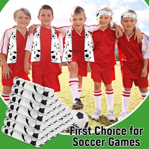 30Pcs Soccer Ball Cooling Towels for Neck and Face 40 x 12 Inch Sports Team Gifts Workout Ice Towel for Gym Sweat Microfiber Breathable Chilly Bulk Neck Wraps for Athletes Camping Travel Outdoor