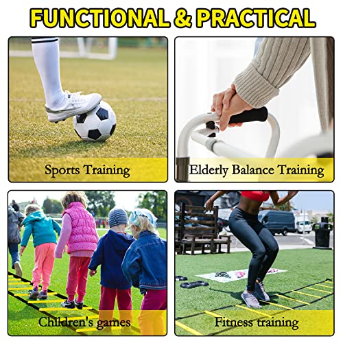 Agility Ladder Speed Training Equipment 16FT 12 Rung Footwork Sports Agility Speed Ladder for Football Basketball Baseball with Carry Bag