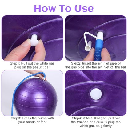 2PCS Peanut Balls 35.43×17.71 inch Exercise Yoga Pregnancy Ball with Pump, Anti Burst Physical Therapy Equipment for Labor Birthing Core Strength Training, Home Gym Fitness