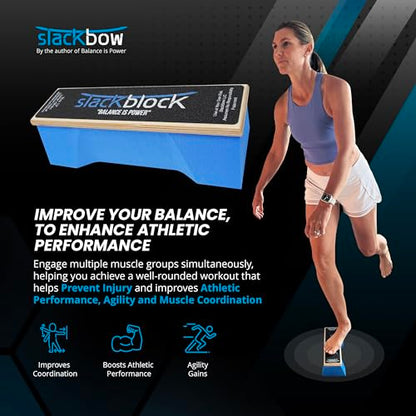 SlackBlock Athletic Balance Trainer – Improve Balance, Stability, and Athletic Performance – Condition Your Body and Prevent Injury - Compact and Portable - size: 15"