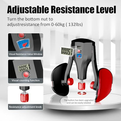 Kegel Trainer, Multi-Function 132 lbs Resistance Pelvic Floor Exercise Devices with Thigh Straps, Handles, Resistance Bands and Jump Rope, Kegel Trainer Hip Leg Toner Inner Kegel Exerciser - color: Black Red