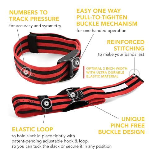 4 Pack Blood Flow Restriction Bands- Booty Bands Occlusion Training Bands for Arm Muscle & Hip Building Without Heavy Weight Lifting, Fast Muscle Growth - Red