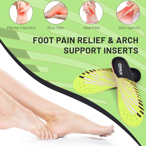 240lbs+ Arch Support Insert Plantar Fasciitis Pain Relief Insole - color: Light Green, size: MEN (11-11 1/2)|WOMEN (13-13 1/2)--295MM