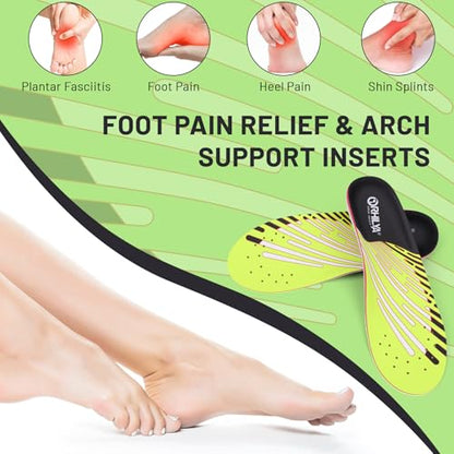 240lbs+ Arch Support Insert Plantar Fasciitis Pain Relief Insole - color: Light Green, size: MEN (9-9 1/2)|WOMEN (11-11 1/2)--280MM