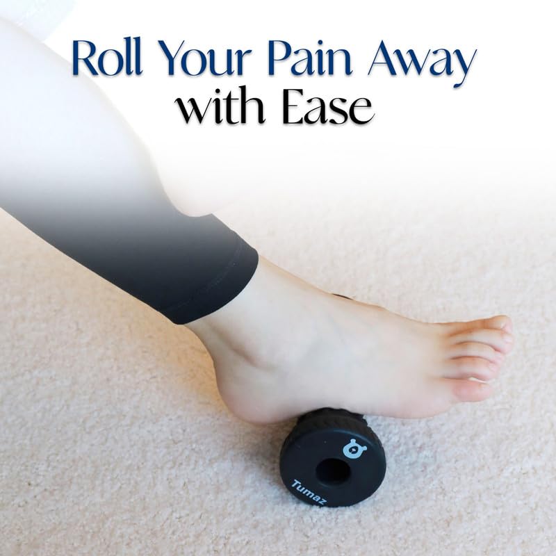 Tumaz Foot Roller, Ergonomic Foot Massage Roller for Arch Pain, Trigger Points and Deep Tissue, Portable - Reflexology Tool for Plantar Fasciitis Relief, Black - color: Diamond(black)