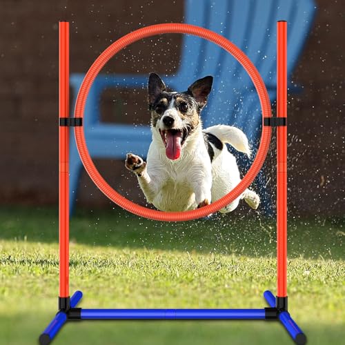 Dog Agility Set, Jump Ring, Jump Poles, Pause Box & Bag - size: 3-Sets Hurdles