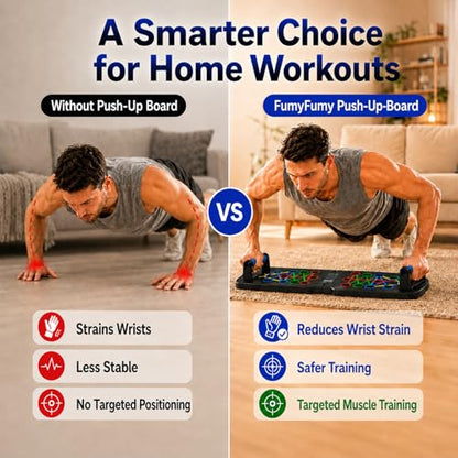 Push Up Board with Smart Counter, Foldable Home Workout Equipment for Men, Portable Pushup Board with Non-Slip Handles for Chest, Shoulders, Back & Triceps Training