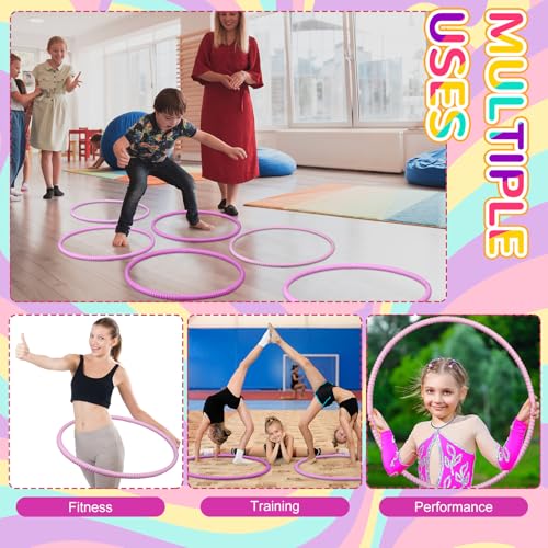 Syhood 12 Pcs Hoops for Kids Plastic, Gradient Pink - color: Gradient Pink