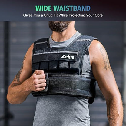 ZELUS Weighted Vest with Adjustable Weights for Home Workouts - color: 20lb-Iron Sandbags