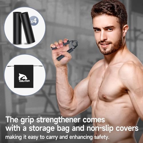 Grip Strength Trainer 4 Pack,50LB-200LB Hand Exerciser Gripper Forearm Finger Strengthener Non-Slip Suitable for Hand Rehabilitation Finger Strength Training, Muscle Building, Home Gym - color: Black,4Pack,50-200LB