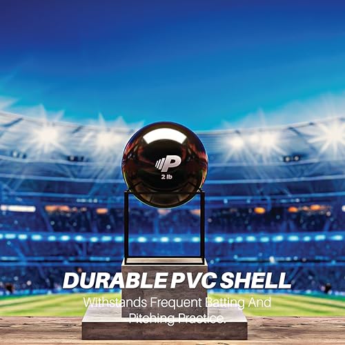 Simple Plyometric Weighted Ball | Baseball & Softball Training Ball | Arm Strength & Pitching | Durable PVC Shell with Sand Fill - size: 2lb