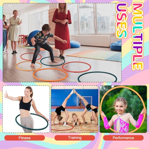 Syhood 12 Pcs Hoops for Kids Plastic, Yellow Green - color: Yellow Green