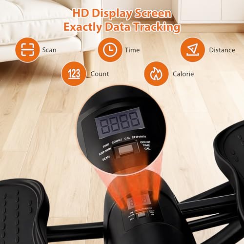 Rock Stepper, Side-to-Side Lateral Rocking Fitness Stepper, with Digital Monitor, Resistance Bands, Non-Slip Mat, Full Body Stepper, for Apartment, Living Room Workout - color: Black and gray