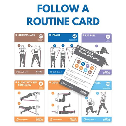Workout Cards - Instructional Fitness Deck for Booty Band Workouts, Beginner Fitness Guide for Resistance Band Training Exercises at Home. Includes Workout Routines.