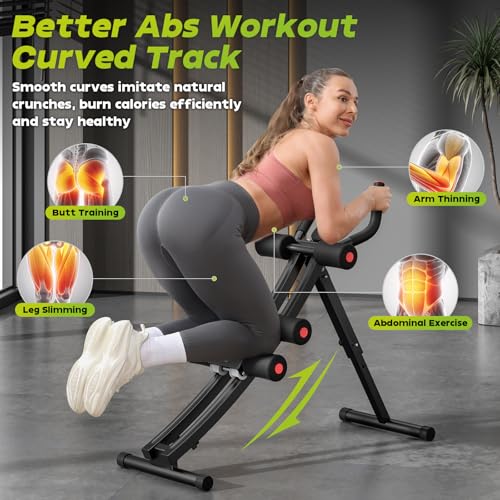 BODY RHYTHM Dual-Track Ab Machine with 4 Adjustable Heights, Foldable Core & Abdominal Exercise Machine, Total AB Workout Equipment for Home Gym, Ab Women Exercise Fitnes Trainer.