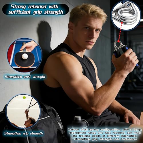 Hand Grip Strengthener Set, Carbon steel wire+thickened foam Hand Exerciser for Wrist Forearm and Finger Strength Training, 2 Pack