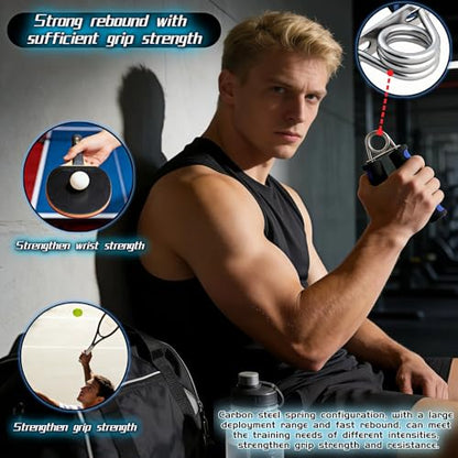 Hand Grip Strengthener Set, Carbon steel wire+thickened foam Hand Exerciser for Wrist Forearm and Finger Strength Training, 2 Pack