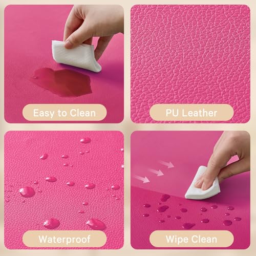 Waterproof Baby Play Mat for Floor Memory Foam 50 * 50 Cushion Playpen Playmat Tummy Time Crawling Mat Nursery Rug Thick Pad Create Soft & Safe Area for Infants,Toddler,Kids,Hot Pink