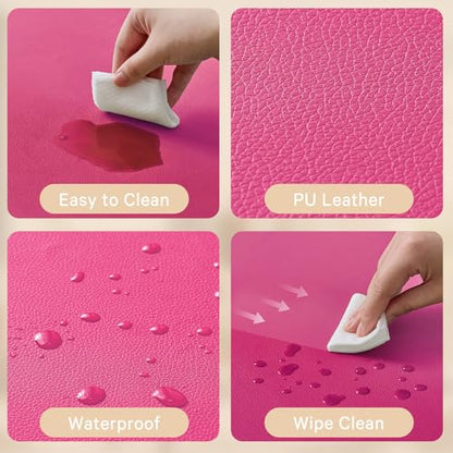 Waterproof Baby Play Mat for Floor Memory Foam 50 * 50 Cushion Playpen Playmat Tummy Time Crawling Mat Nursery Rug Thick Pad Create Soft & Safe Area for Infants,Toddler,Kids,Hot Pink