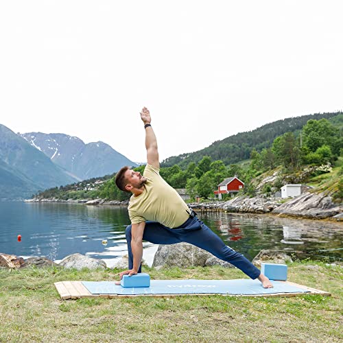 Hydrow Yoga Blocks - Supportive & Lightweight EVA Foam for Yoga, Pilates, Meditation, 9 x 6 x 4 inches, Blue
