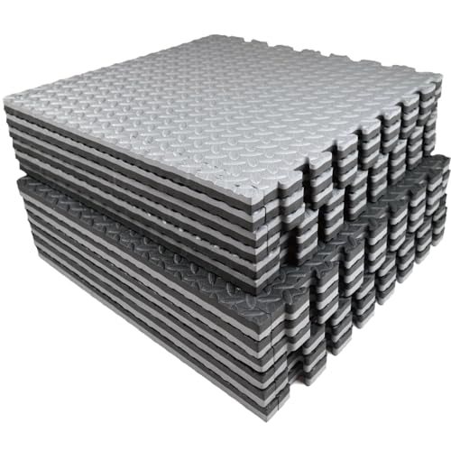 AIRHOP Upgraded 0.79" Extra Thick 48 Sq Ft High-Density Eva Foam Exercise Gym Mats, 12 Pcs Large Interlocking Puzzle Floor Tiles (24"x24") for Home Gym