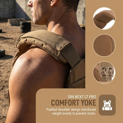 Tactical Weighted Vest for Men & Women Adjustable Strength and Endurance Workout Vest with MOLLE Panel Padded Shoulder Straps Breathable Mesh Quick Release Buckles for Running Rucking Training Fitness - color: Coyote
