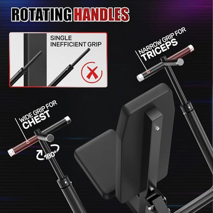 SD01 Seated Dip Machine, 400LBS Strength Training Upper Body Machine with Tricep Dip Press & Cable Bar for Home Gym, Compact Design for Chest, Biceps, and Triceps Workout