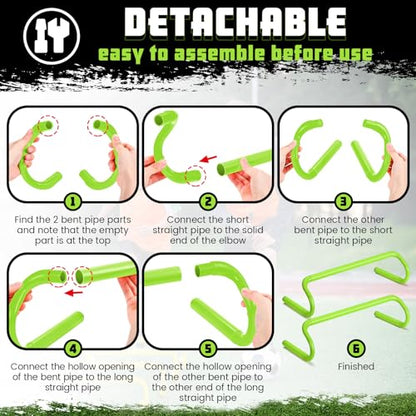 5 Pcs Speed Agility Training Hurdles Detachable Durable Equipment Plyometric and All Purpose Speed Training Hurdle Equipment for Athletes Soccer Basketball