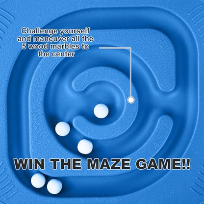 Kids Maze Balance Board - Wobble Trainer for Ski Surf Snowboard, Non-Slip Sensory Rocker Ages 3-12, Core Therapy & Skate Prep Ocean blue