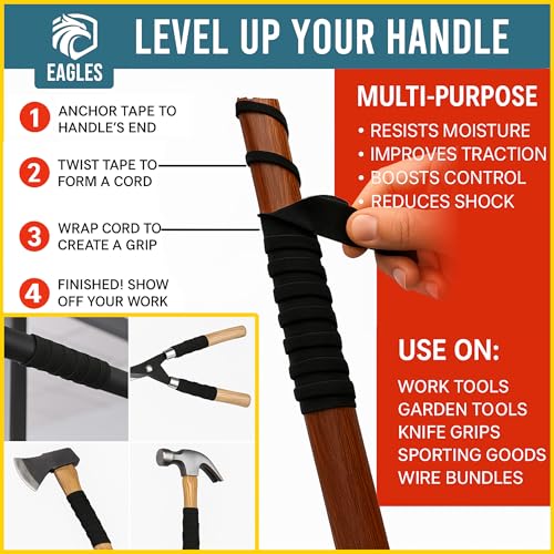 Tactical Grip Camo Tape 1" Gun Grip Tape for Rifle, Firearm, Knife Handle, Magazine, Tool, Bow, Camping Gear, Hockey, Lacrosse Baseball & Softball Bats, Pullup Bars Non-Reflective Weather-Resistant - color: Dark Brown