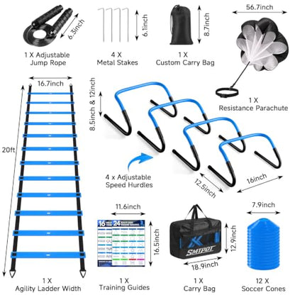 Agility Ladder, Soccer Football Training Equipment Agility & Speed Training - color: Blue