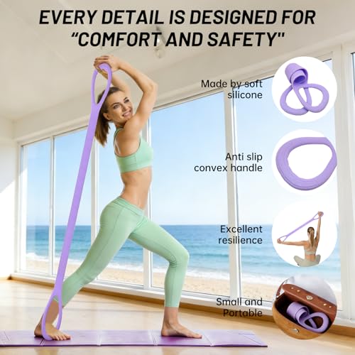 Figure 8 Exercise Bands,8 Shaped Resistance Band,Set of 3 Resistance Bands for Arms with Handles for Working Out,Arm,Back,Leg,Shoulder Training Elastic Ropes,Therapy, Pilates, Home Workout Equipment