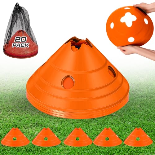 Jumbo Disc Cones Jumbo Soccer Cones with Mesh Bag Giant Large Agility for Soccer Training Adult Sports - color: Orange