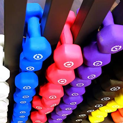 Body-Solid Tools Neoprene Dumbbell for Weight and Aerobic Strength Training, Pilates & Physical Therapy, Hand Weights for Men and Women, Commercial and Home Gym Free Weights Hex End Dumbbells - color: 2lbs.Light Purple