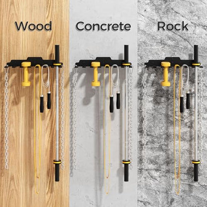 Barbell Wall Holder,Single Barbell wall Mount Hanger,Garage Gym Bar Wall Rack,Vertical Olympic Hanger wall Mount Rack,Space Saving Gym Accessory,Holds Under 33mm Bar Size(Black) - color: Black 8 hooks