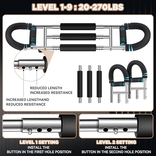 Twister Arm Trainer with Grip Strength Trainer, 20-270lbs Adjustable & 20-160lbs Foldable Options, Chest Workout Equipment, Arm Trainer for Men Women, Home Gym Strength Trainer,Chest and Arm Exerciser
