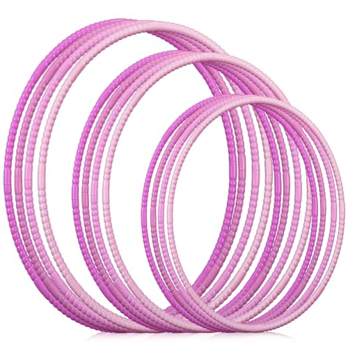 Syhood 12 Pcs Hoops for Kids Plastic, Gradient Pink - color: Gradient Pink