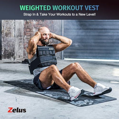 ZELUS Weighted Vest with Adjustable Weights for Home Workouts - color: 20lb-Iron Sandbags