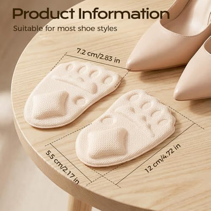 3 Pairs Metatarsal Pads for Women Men, 2026 Upgraded Breathable Shoe Inserts, Ball of Foot Cushions, Comfort Non-Slip Foot Pads (Beige)