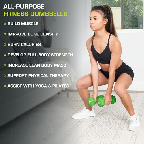 ProsourceFit Neoprene Dumbbell Coated for Non-Slip Grip - size: 4-Pound