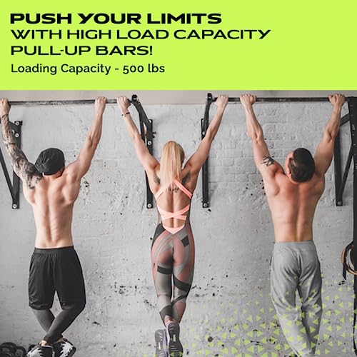Rage Fitness Wall Mounted Pull Up Bar, Heavy-Duty Steel, 500lbs Capacity