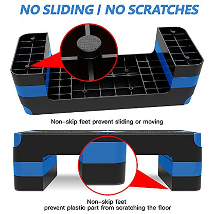 GYMMAGE Aerobic Exercise Step, Adjustable Height, - color: Blue